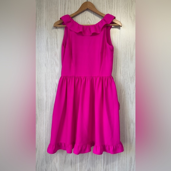 Kate Spade Bougainvillea Fuschia Pink Ruffle Mini Dress size 2 LNC - Picture 5 of 7